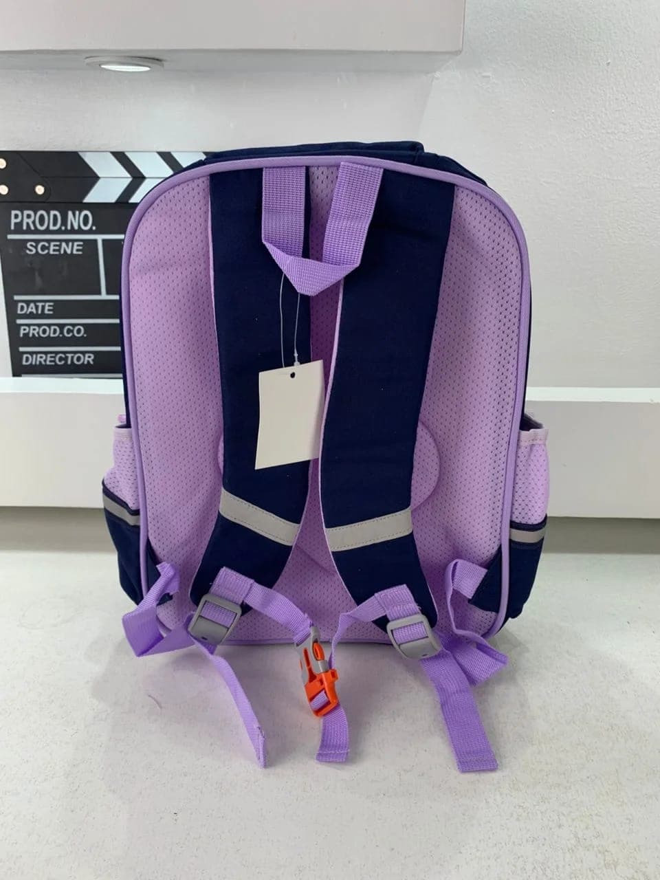 Sac à Dos Enfant Ludique avec Plusieurs Compartiment et un Peluche LM-5122 Bleu Nuit et Mauve – حقيبة ظهر للأطفال أزرق ليلي وبنفسجي 3