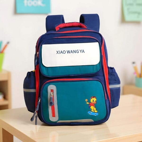 Sac à Dos Scolaire Orthopédique pour Enfants Xiao Wang Ya Bleu et Vert – محفظة مدرسية للأطفال أزرق وأخضر 3