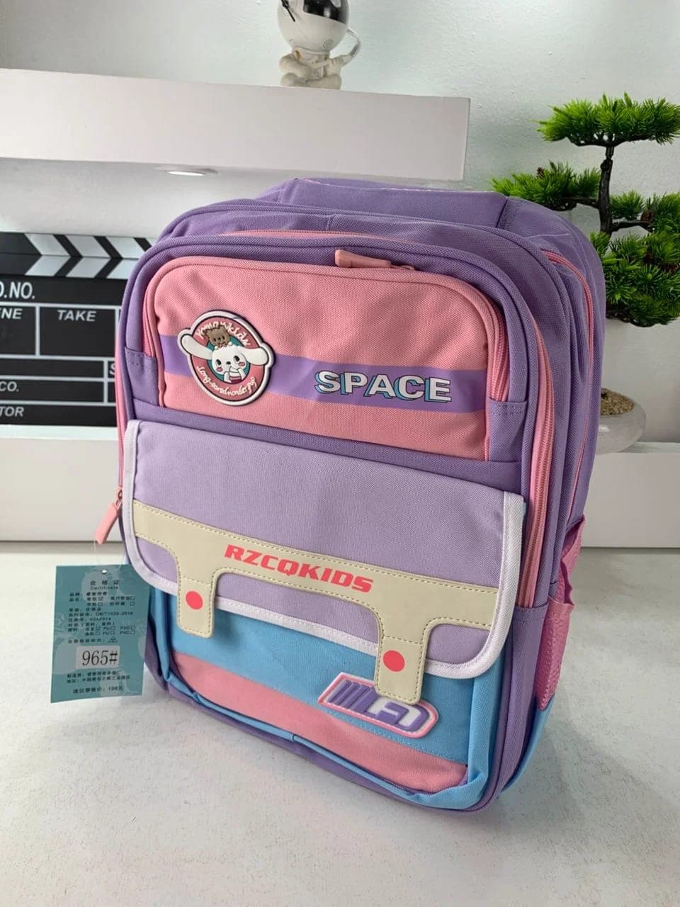 Sac à Dos Enfant Space Design Ludique Multi-Poches Mauve – حقيبة مدرسية للأطفال لون بنفسجي 4