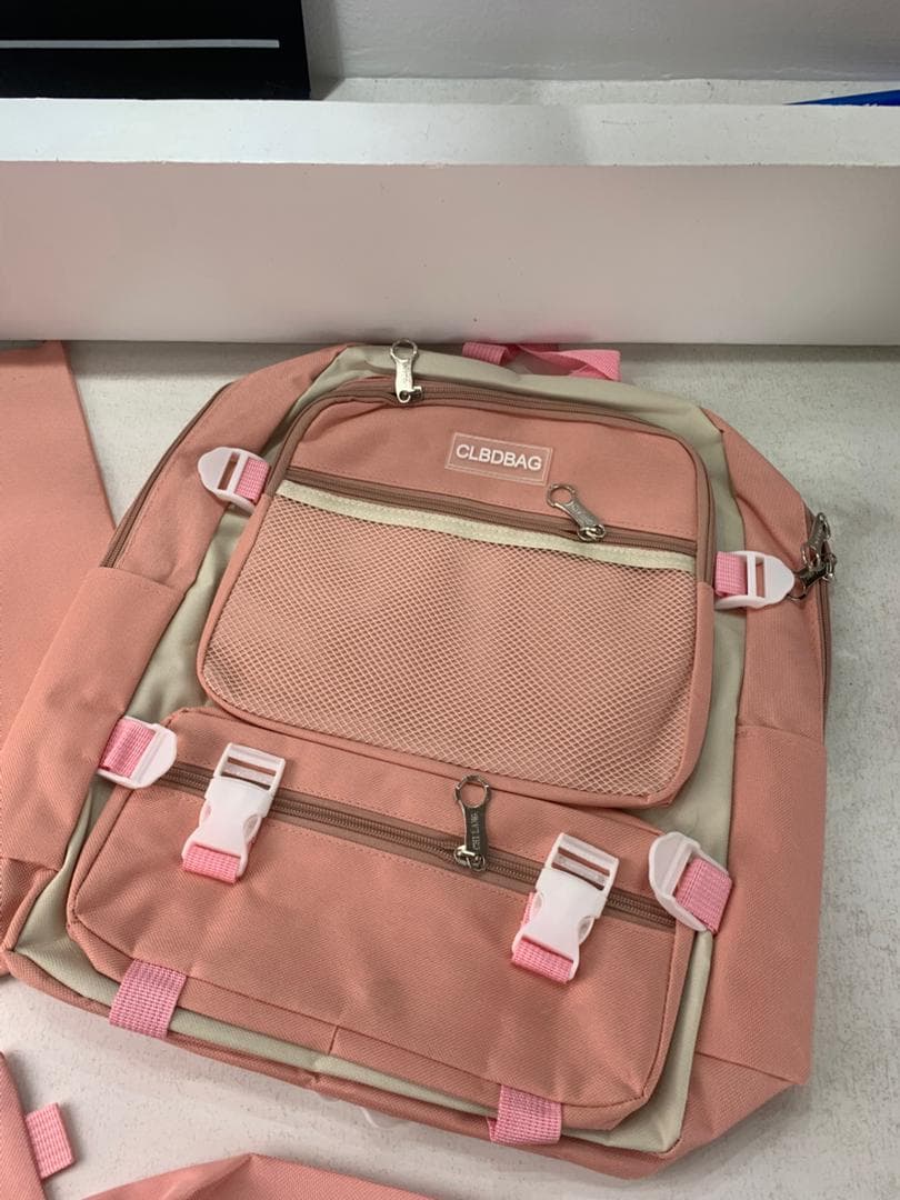 Ensemble de sacs d’école Kawai pour adolescents 4Pcs V3 CLBD Rose – محفظة 4 قطع كاواي وردي 5