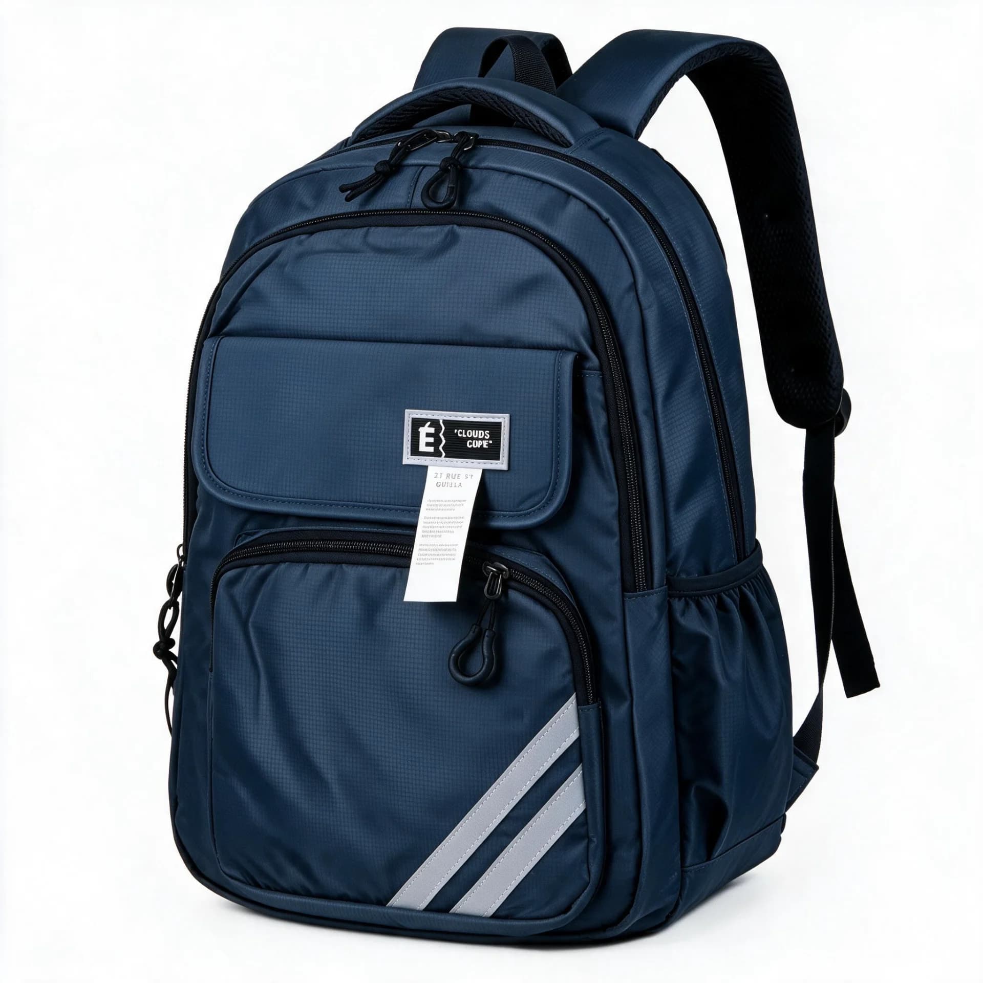 Sac à Dos Sport et Scolaire Multi-Poches Tissu Oxford Résistant et Imperméable Bleu SACKDS27BL - حقيبة ظهر رياضية ومدرسية متعددة الجيوب مع عواكس ضوئية
