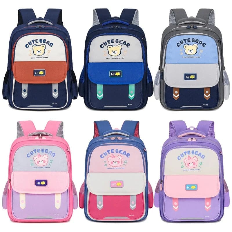 Sac à Dos Scolaire Enfant Motif Ours Cute Bear Design Ergonomique Bleu Foncé SACKDS28B - حقيبة ظهر مدرسية للأطفال بتصميم الدب اللطيف 2