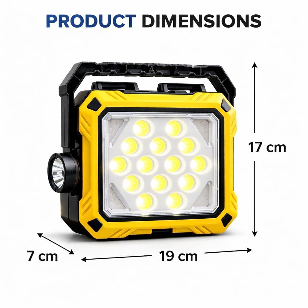 Lanterne de Camping LED Solaire et Rechargeable USB 40 LED + 2 COB - مصباح وكيشاف تخييم يدوي يعمل بالطاقة الشمسية بـ 4 وضعيات إضاءة 4