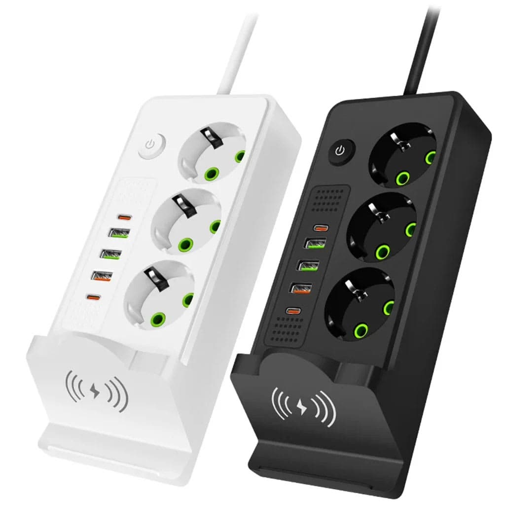 Multiprise 3 SOCKET 2500W avec USB, Type-C et chargement sans fil – مقبس طاقة وشاحن لاسلكي 2