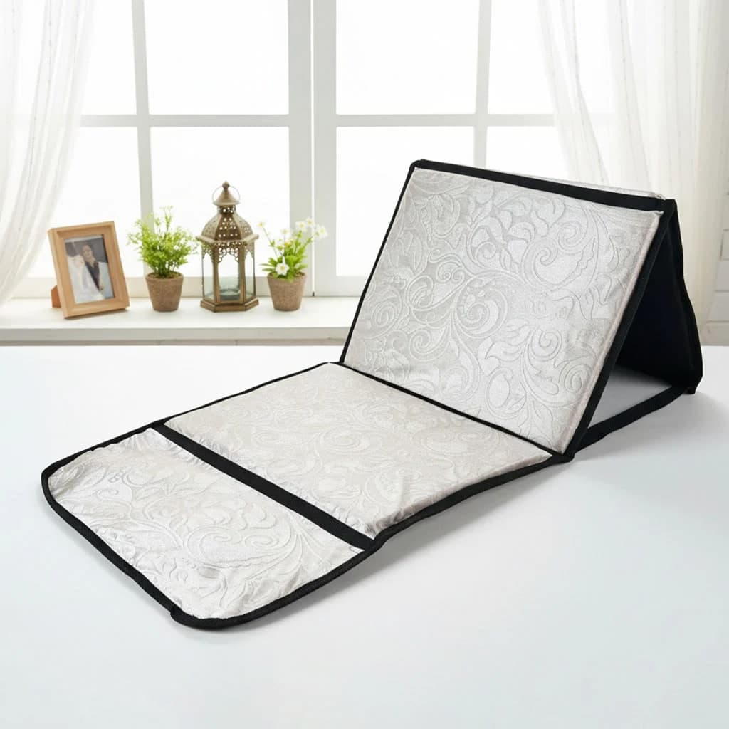 Tapis de Prière Sultan Pliable avec Dossier et Poche Arrière V2 – سجادة صلاة سلطان قابلة للطي مع مسند ظهر 3