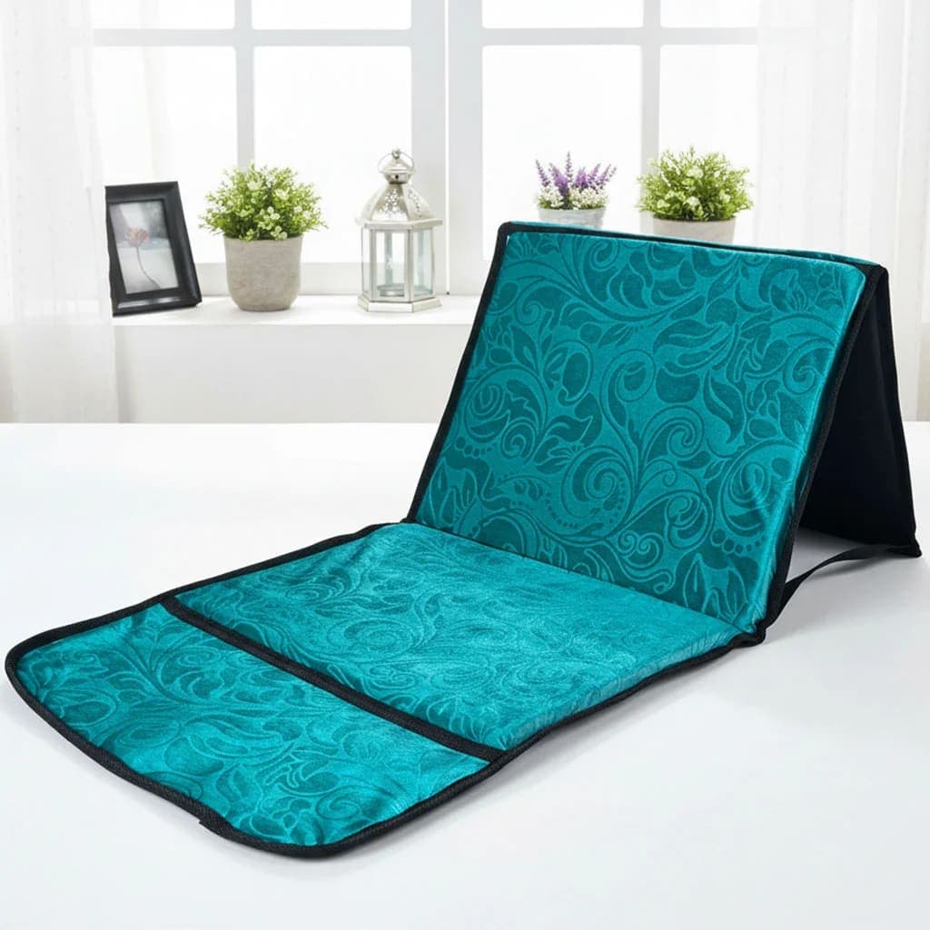 Tapis de Prière Sultan Pliable avec Dossier et Poche Arrière V2 – سجادة صلاة سلطان قابلة للطي مع مسند ظهر 2