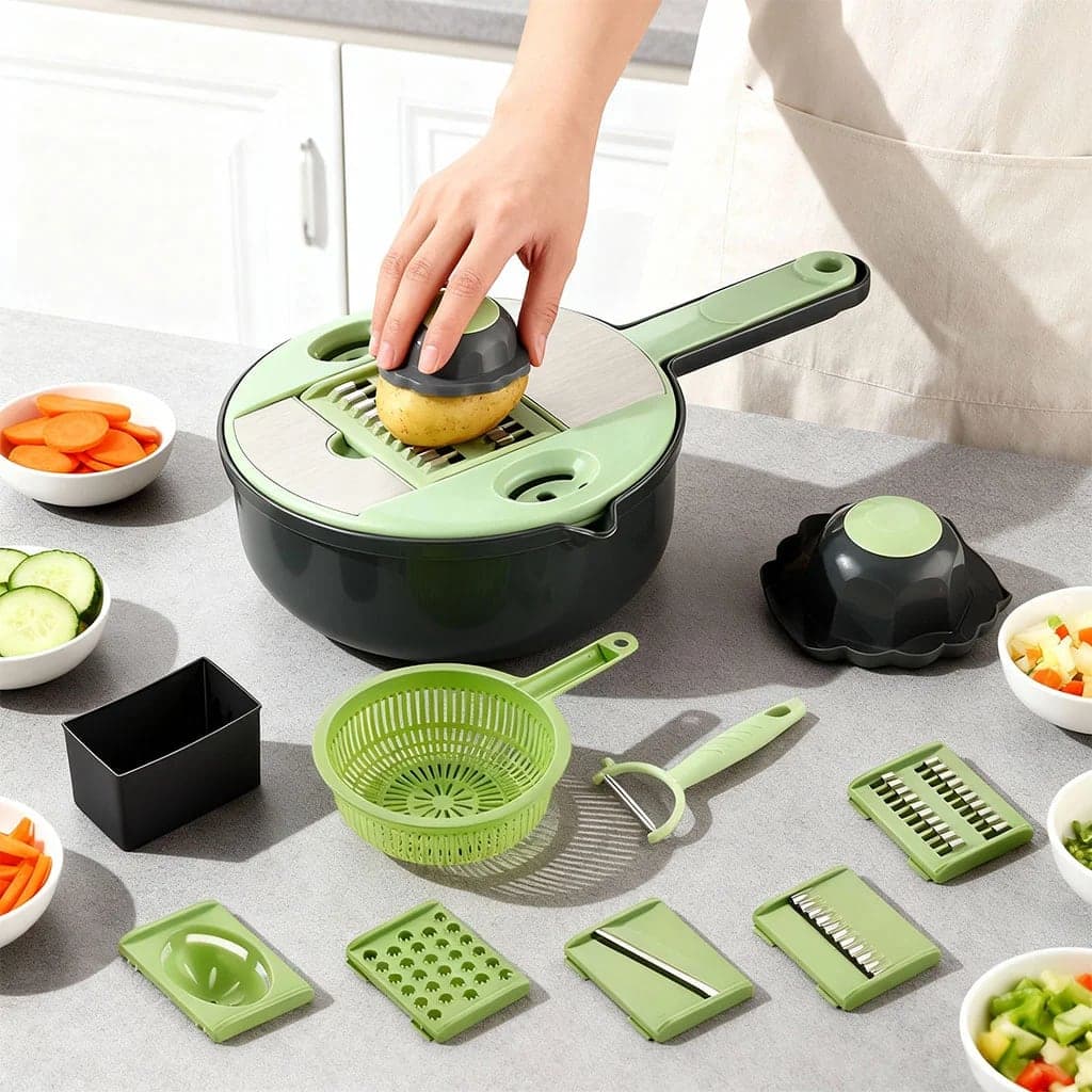 Râpe Multifonction 9en1 pour trancher les légumes – قطاعة خضر متعددة الإستعمالات 6