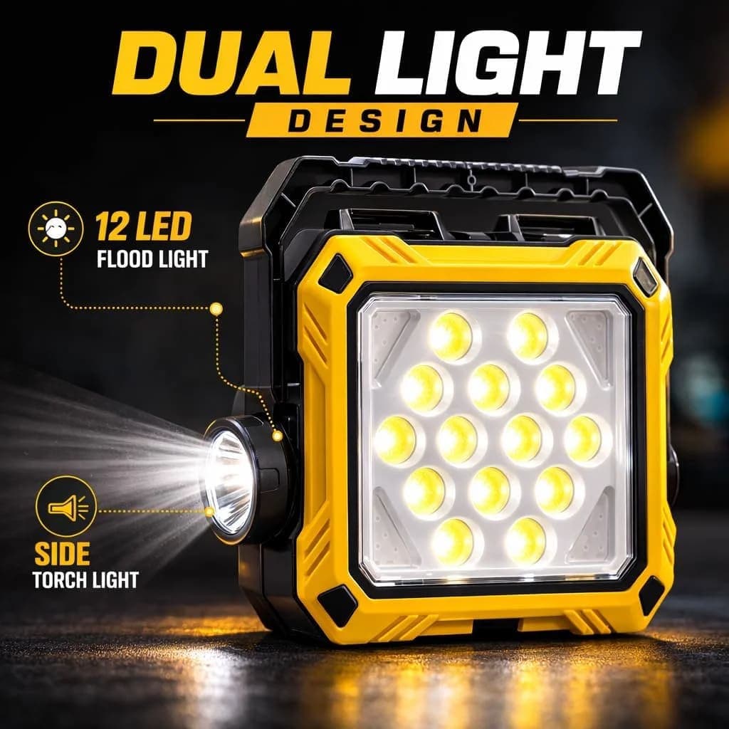 Lanterne de Camping LED Solaire et Rechargeable USB 40 LED + 2 COB - مصباح وكيشاف تخييم يدوي يعمل بالطاقة الشمسية بـ 4 وضعيات إضاءة 3
