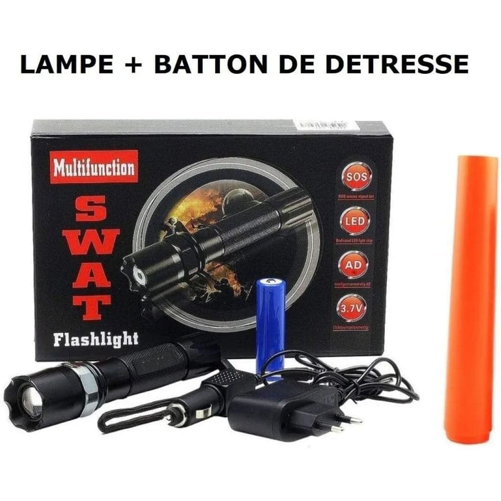 Lampe Torche LED SWAT Multifonction Zoom Réglable et 3 Modes d’Éclairage – مصباح يدوي قابل للشحن 6