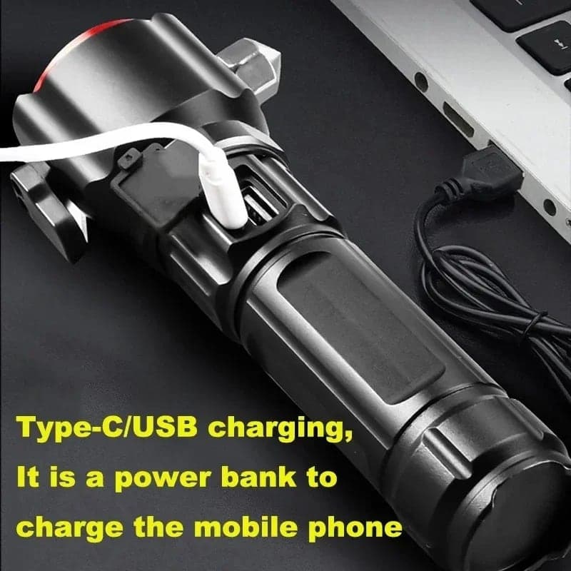 Lampe Torche Multifonctionnel LED Puissante Rechargeable par USB Avec PowerBank – طورش عالي السطوع 5