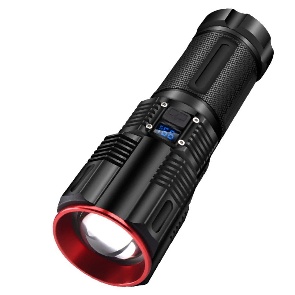 Lampe Torche 100W avec Batterie Lithium 18650*3 Portée de 1 à 1,5 km, mise au point réglable – مصباح يدوي عالي الطاقة مع بطارية ليثيوم 3