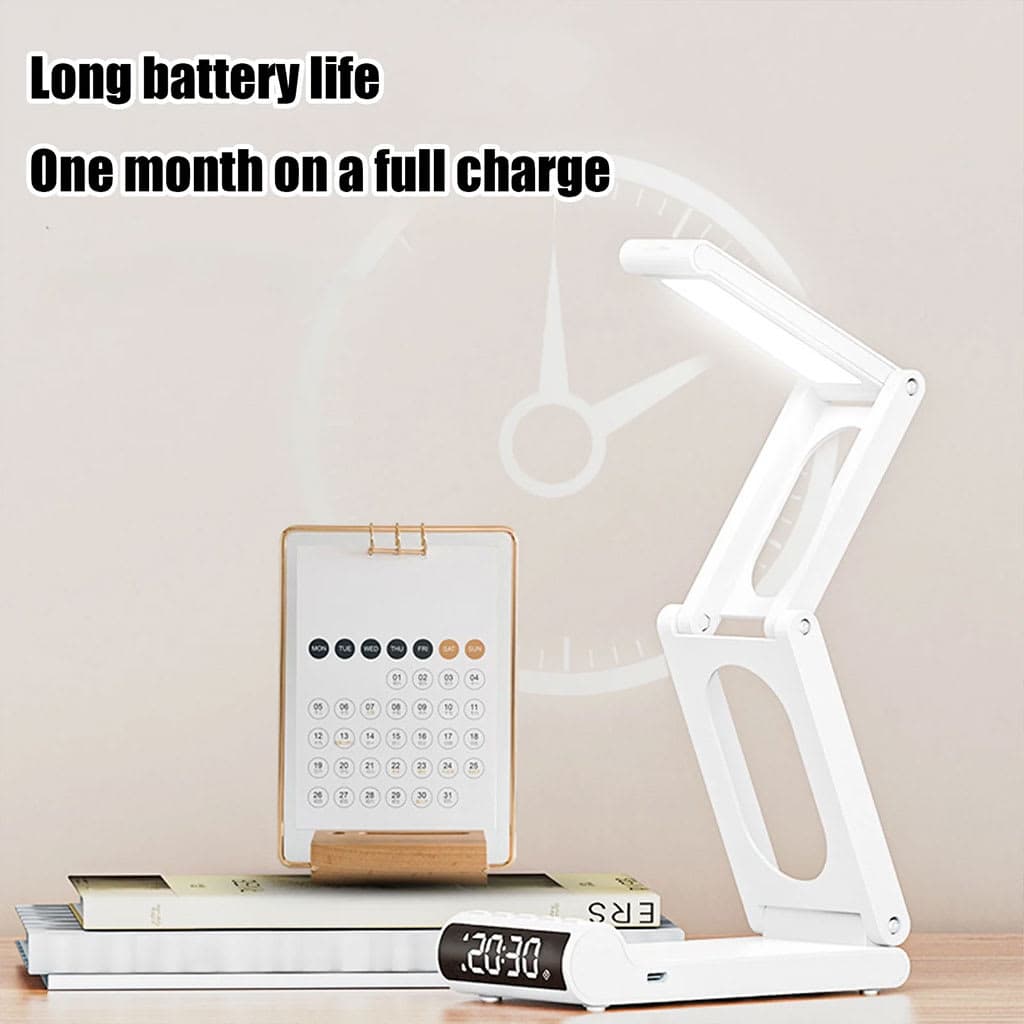 Lampe de bureau rechargeable sans fil avec réveil LED et power bank 5000 mAh – مصباح مكتب ومصباح مع شاحن متنقل 3