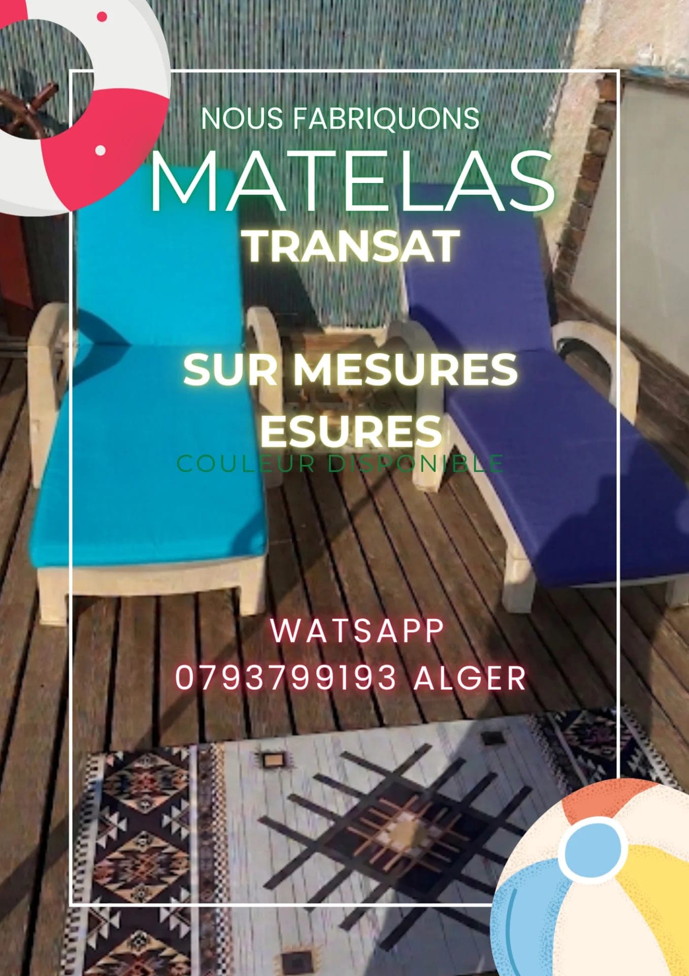 Matelas de transat SUR MESURE  4