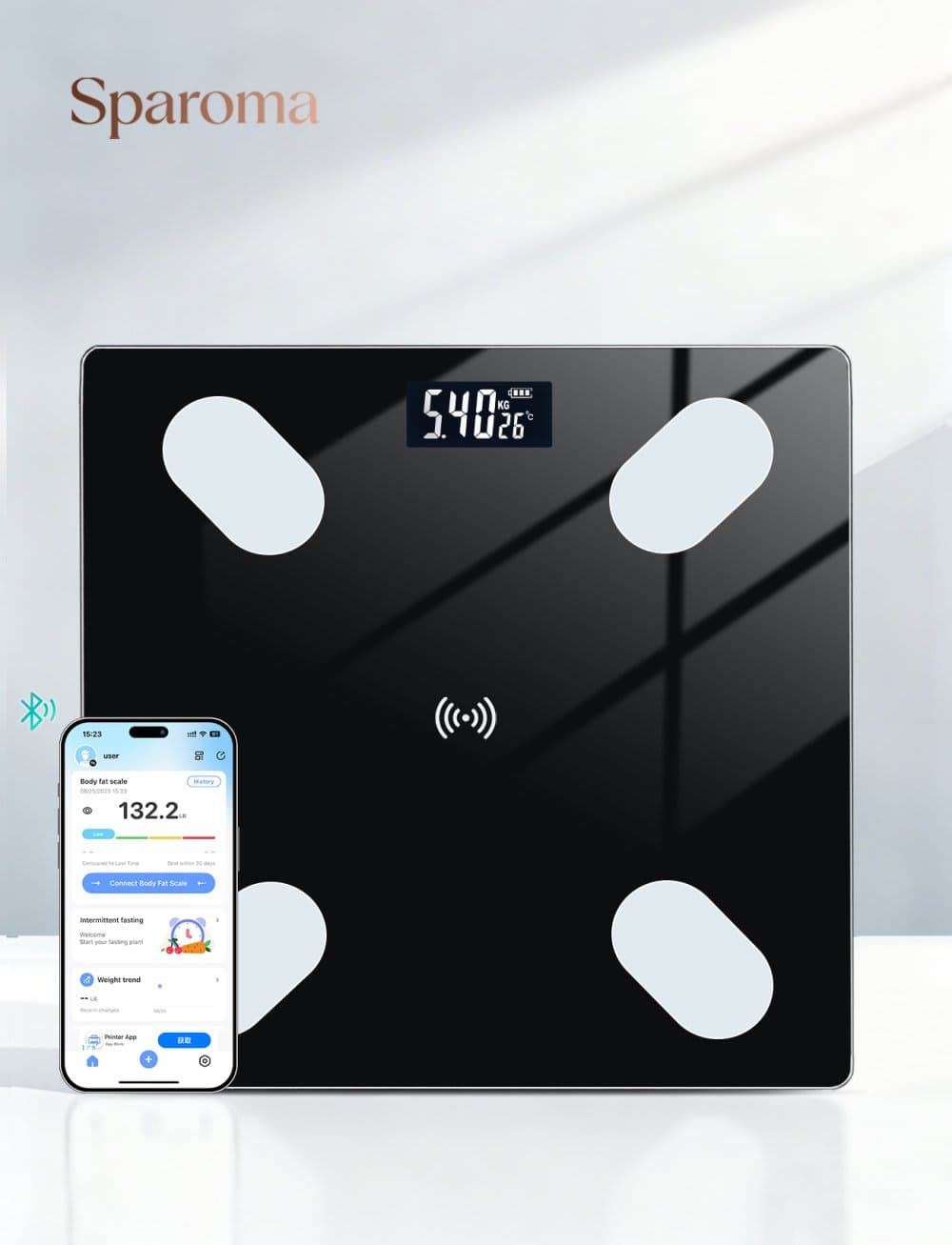 ميزان الجسم الذكي (Smart Scale) عالي الدقة – متابعة الوزن والبيانات الصحية عبر الهاتف (يتحمل حتى 180 كغ) 5
