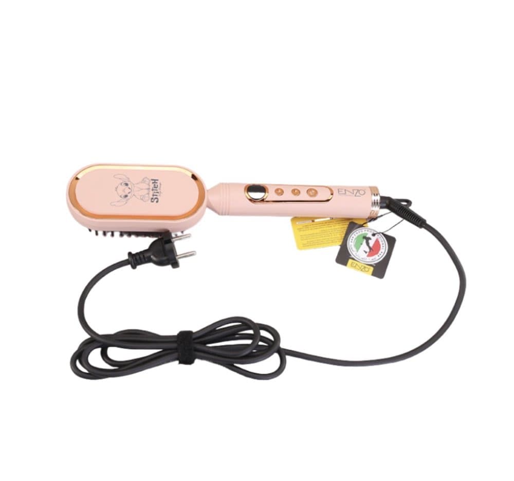 مجموعة ENZO KERATIN THERAPY الوردي - مكواة فرد التيتانيوم ومكواة تجعيد 19 ملم 5