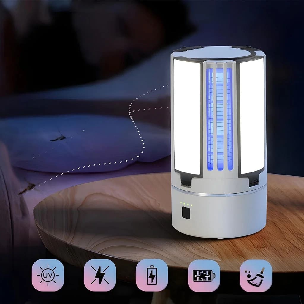 Lampe Anti-Moustique Rechargeable 2 en 1 – مصباح عالي سطوع وصاعق ناموس 5