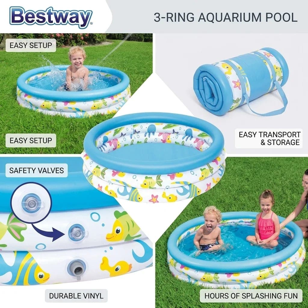  مسبح الأطفال القابل للنفخ Bestway 51008 دائري، أبعاده 1.02 × 0.25 متر 3