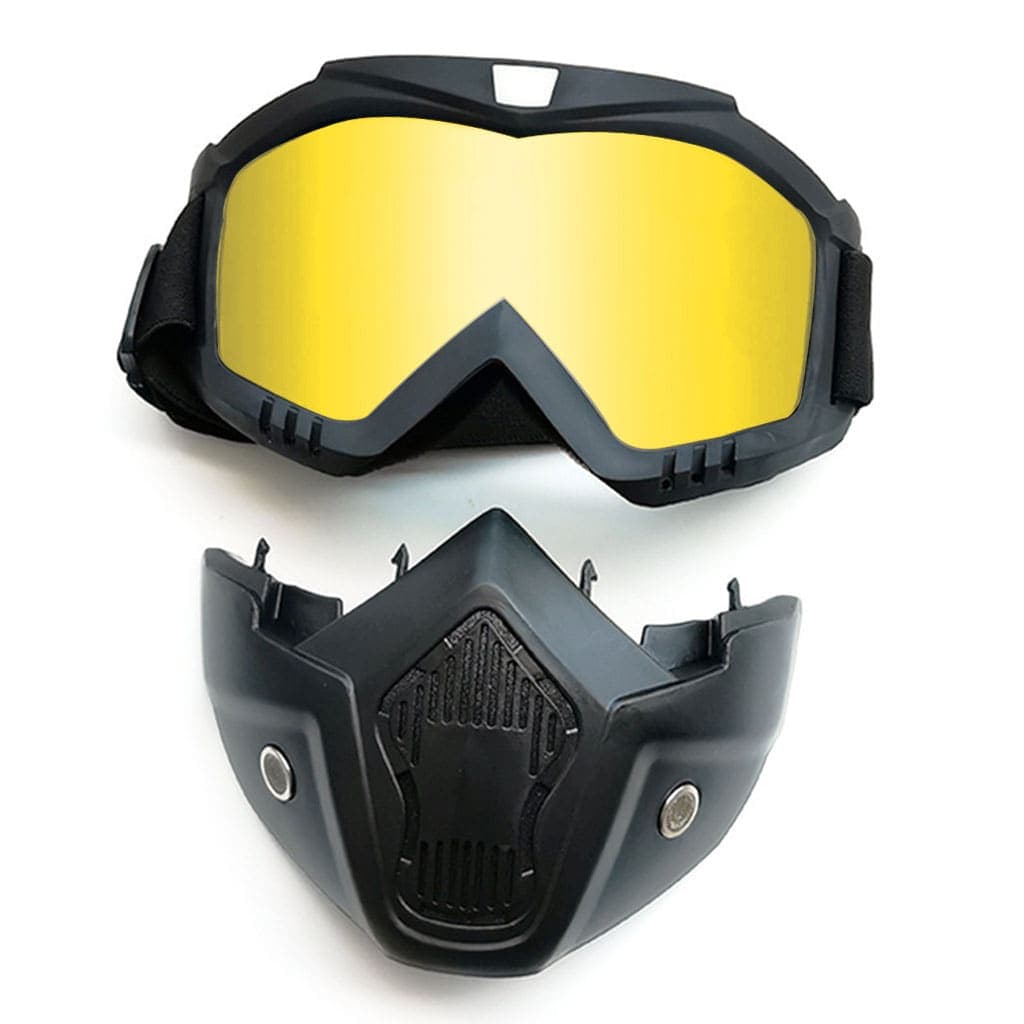 PACK Casque Moto avec Lunettes Amovibles + Gants Anti-dérapants avec conception d’amortissement 6