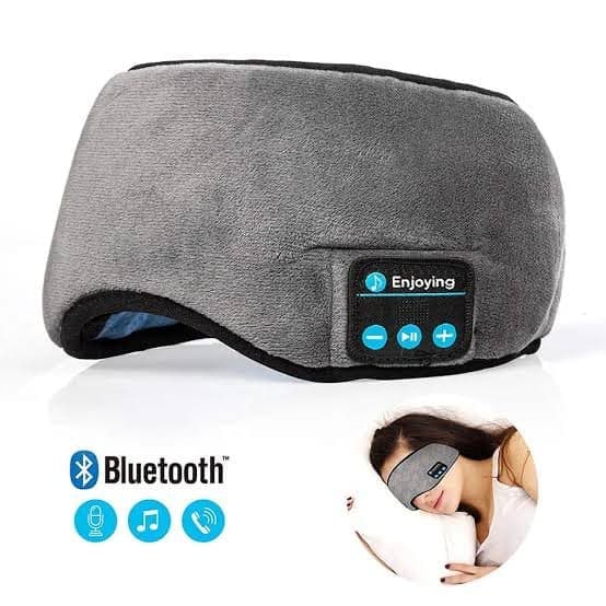 قناع النوم الذكي بتقنية بلوتوث (Bluetooth Sleep Mask) – عصابة رأس مريحة مع سماعات مدمجة لنوم عميق واسترخاء تام