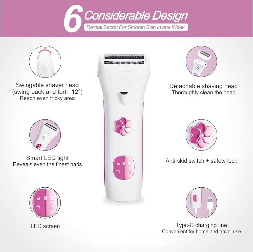 ماكينة الحلاقة النسائية LadySpa Pro من DSP - حلاقة ناعمة، آمنة ومقاومة للماء
