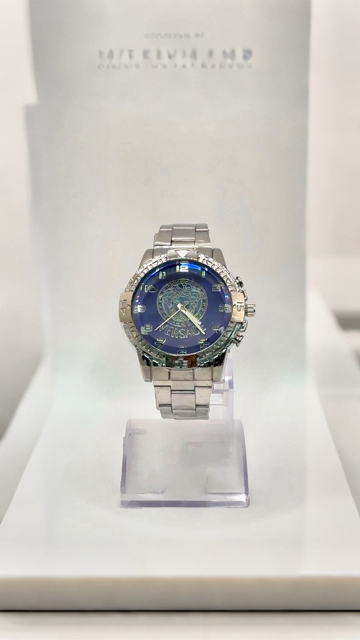 Luxury Blue Silver Men’s Watch ⌚💙