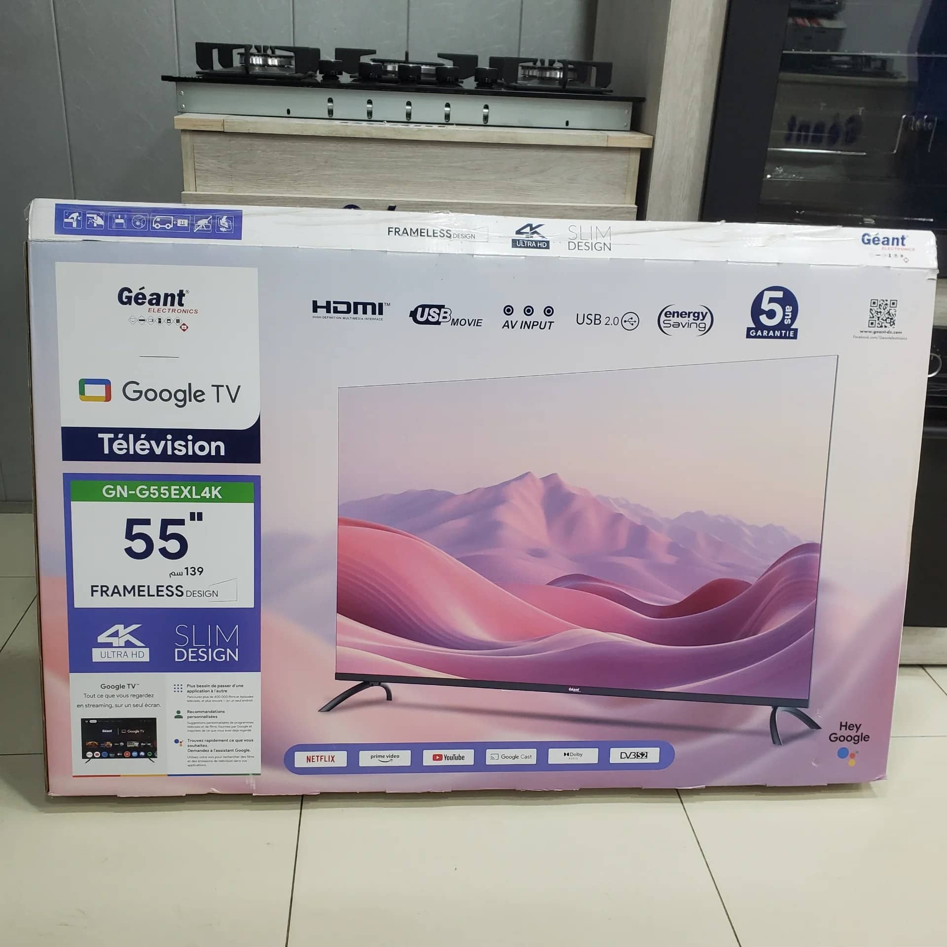 تيليفزيون Giant 55"P TV Google TV 4K SLIM توصيل العاصمة فقط