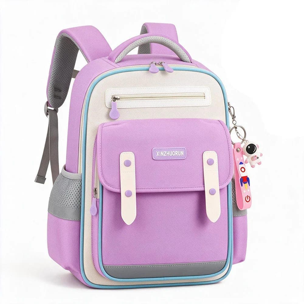 Sac à Dos Scolaire Style Kawaii Grand Volume Tissu Imperméable Mauve SACKDS01MV - حقيبة مدرسية بتصميم كاوايي