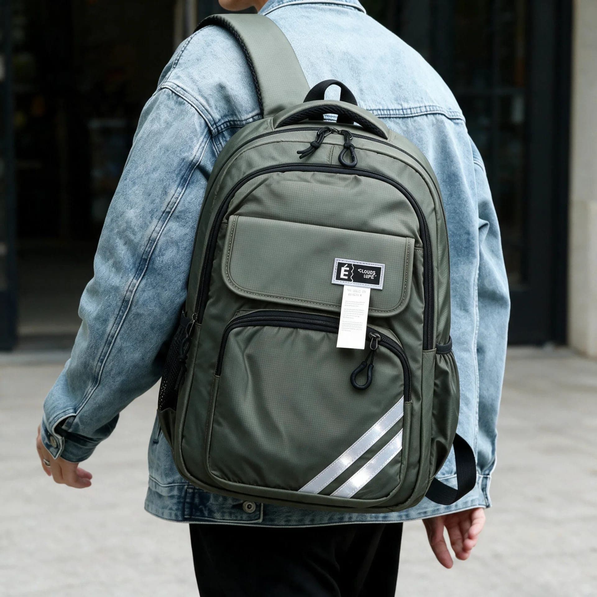 Sac à Dos Sport et Scolaire Multi-Poches Tissu Oxford Résistant et Imperméable SACKDS27V - حقيبة ظهر رياضية ومدرسية متعددة الجيوب مع عواكس ضوئية