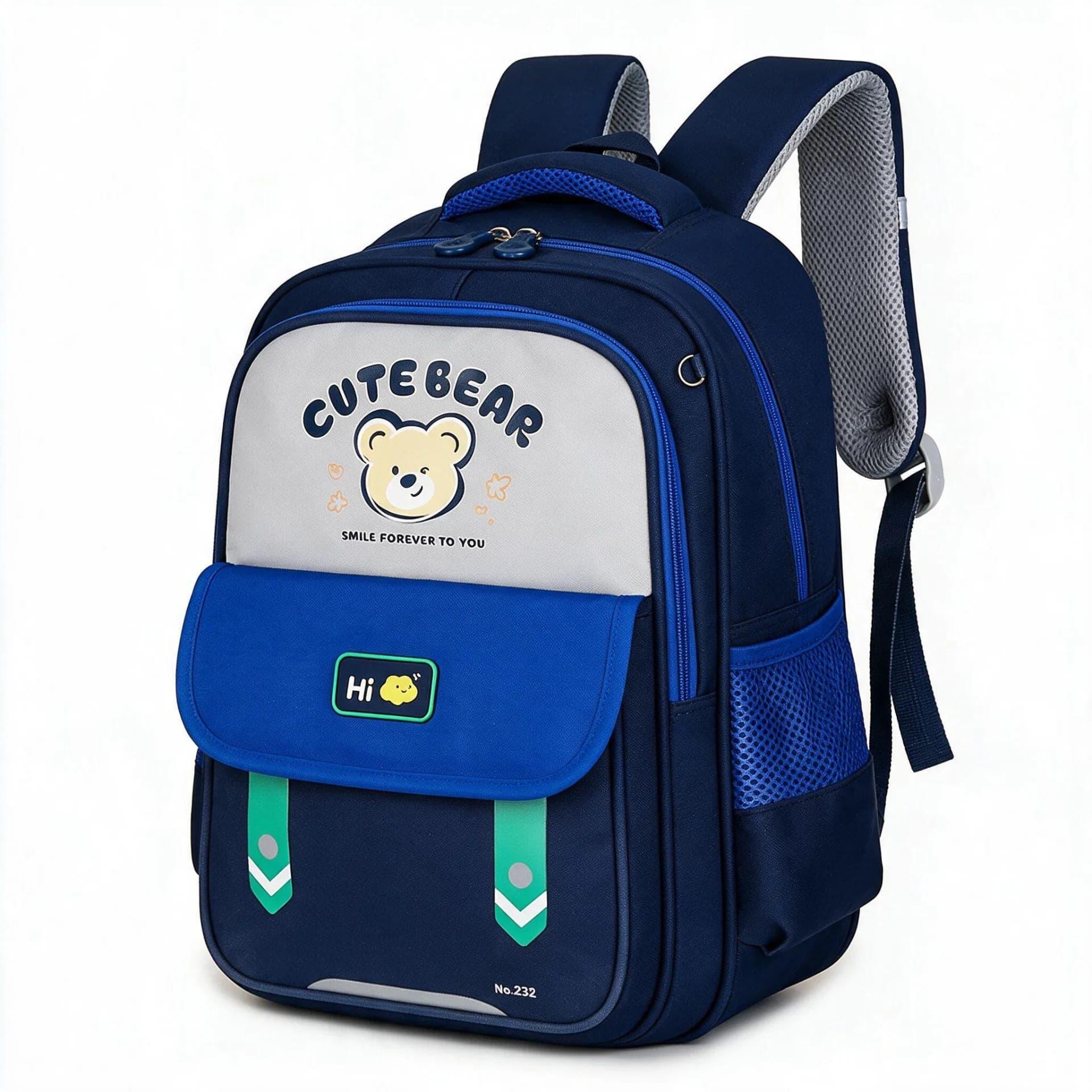 Sac à Dos Scolaire Enfant Motif Ours Cute Bear Design Ergonomique Bleu Foncé SACKDS28B - حقيبة ظهر مدرسية للأطفال بتصميم الدب اللطيف