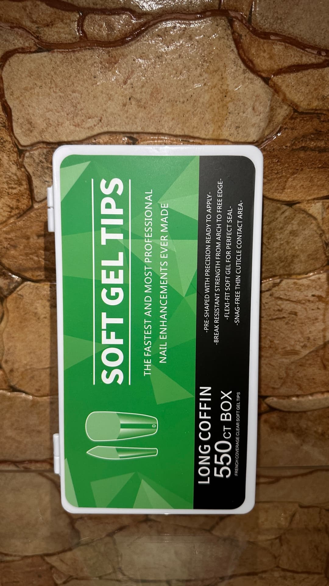 Soft Gel Tips – Long Coffin (550 pcs)