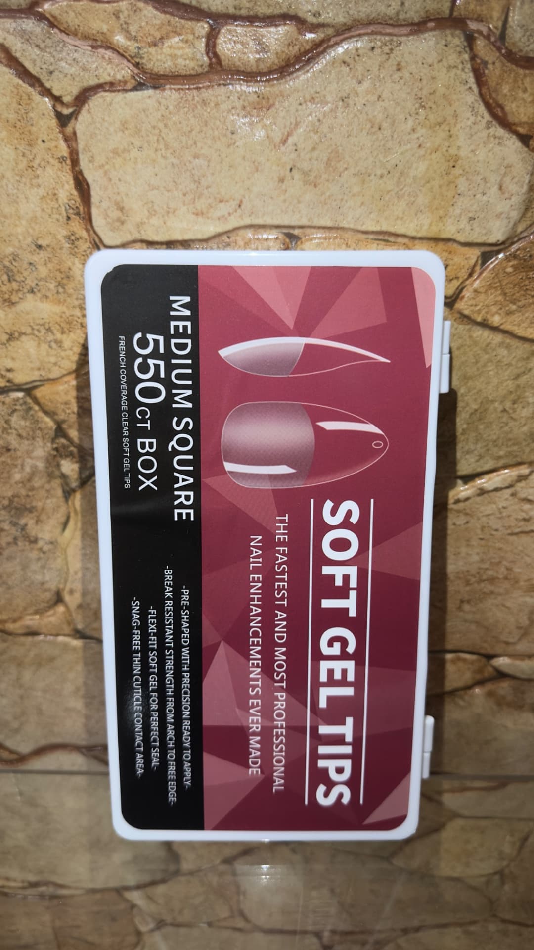 Soft Gel Tips – Medium Square (550 pcs)