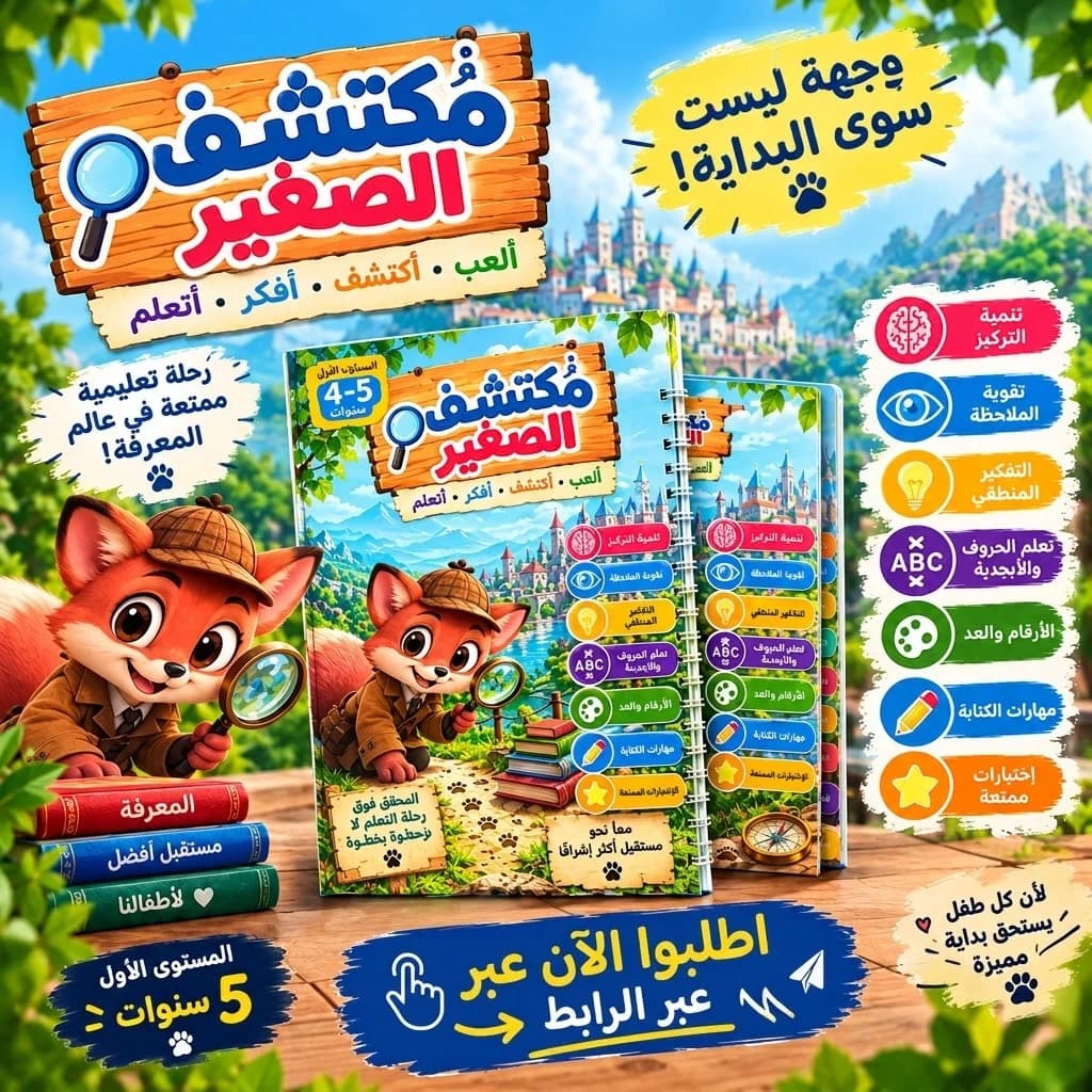 دفتر تعليمي للاطفال مكتشف الصغير