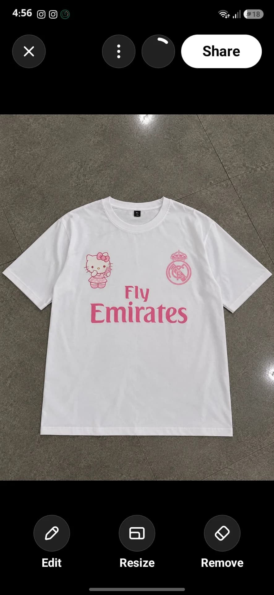 hello kitty oversized tee white