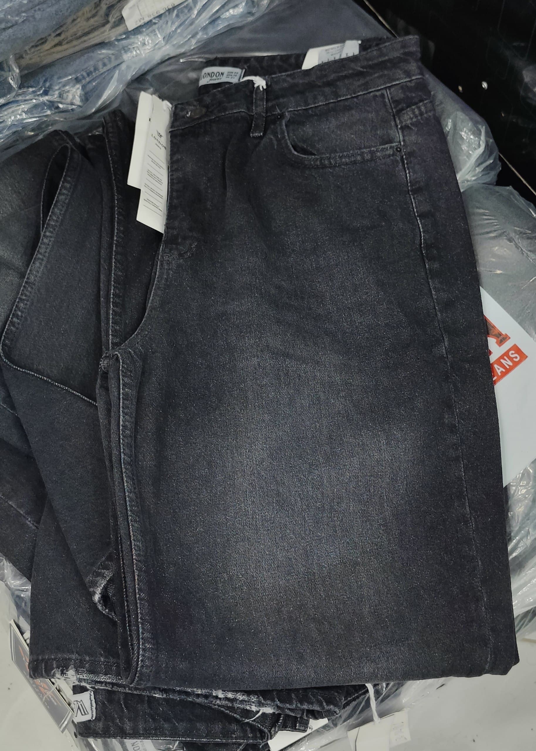 Black grey baggy jeans unisex