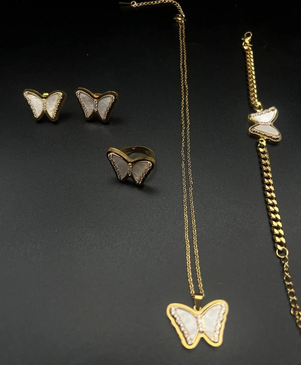 Parure papillon en acier inoxydable