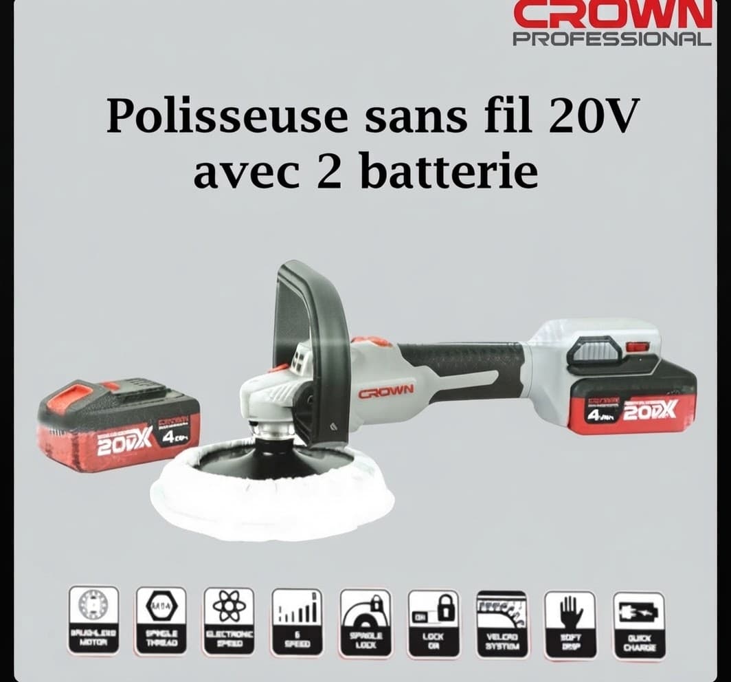 Ponceuse polisseuse crown 2 batterie