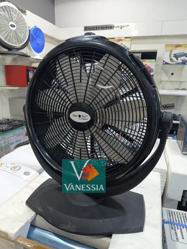 Ventilateur 2en1 de sol & mural cobra noir 7 lames