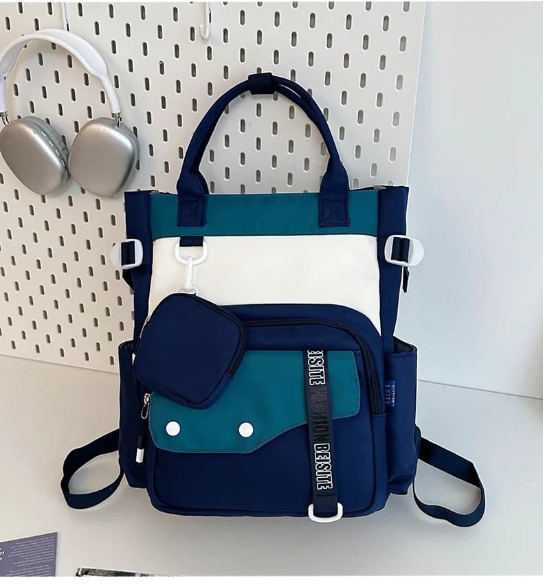 Ensemble de sacs d’école Kawai pour Enfants 2Pcs Avec Pochette Bleu – محفظة 2 قطع كاواي مع محفظة صغيرة أزرق
