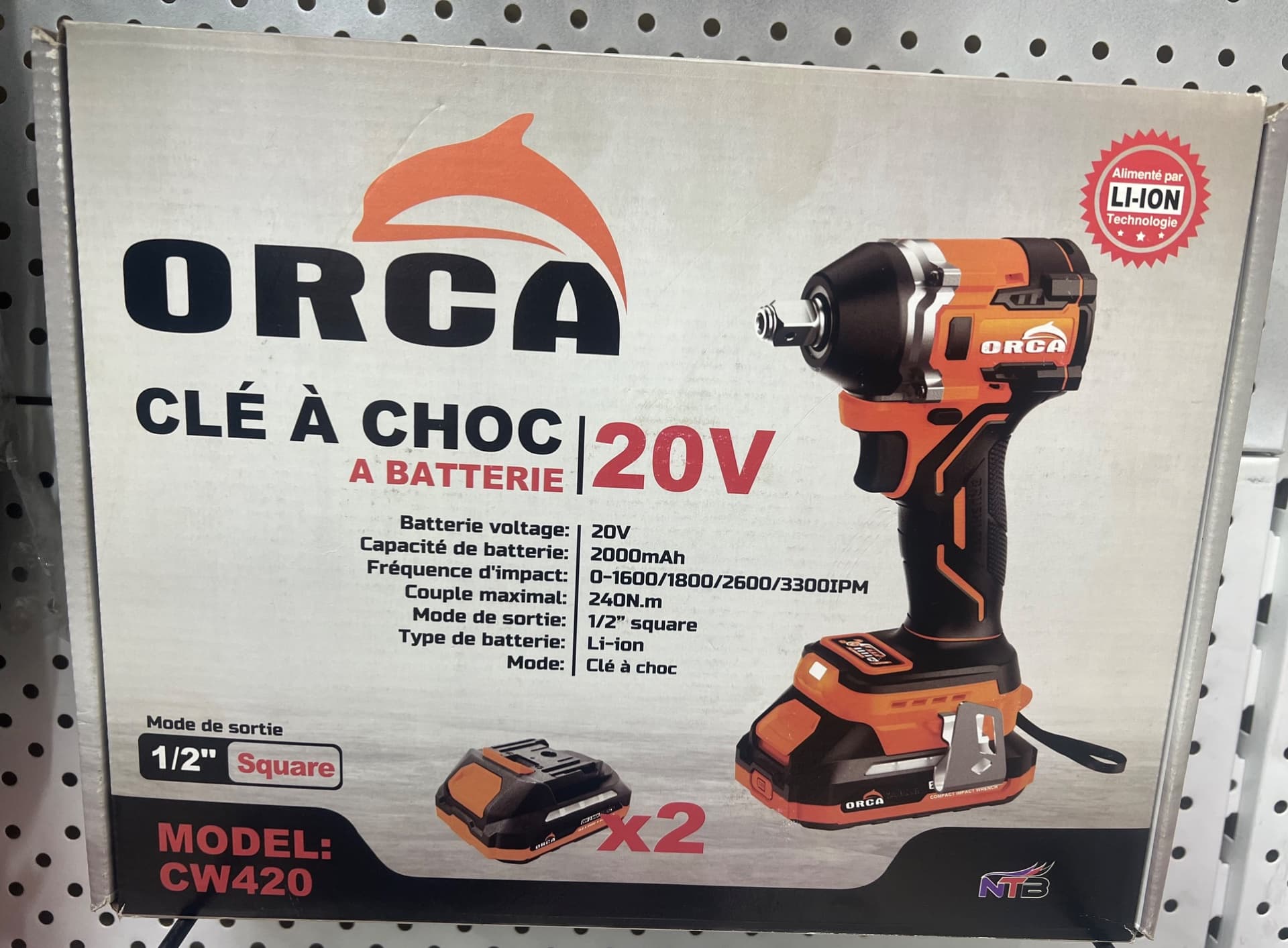 Cle a shoc bolouneuse batterie orca
