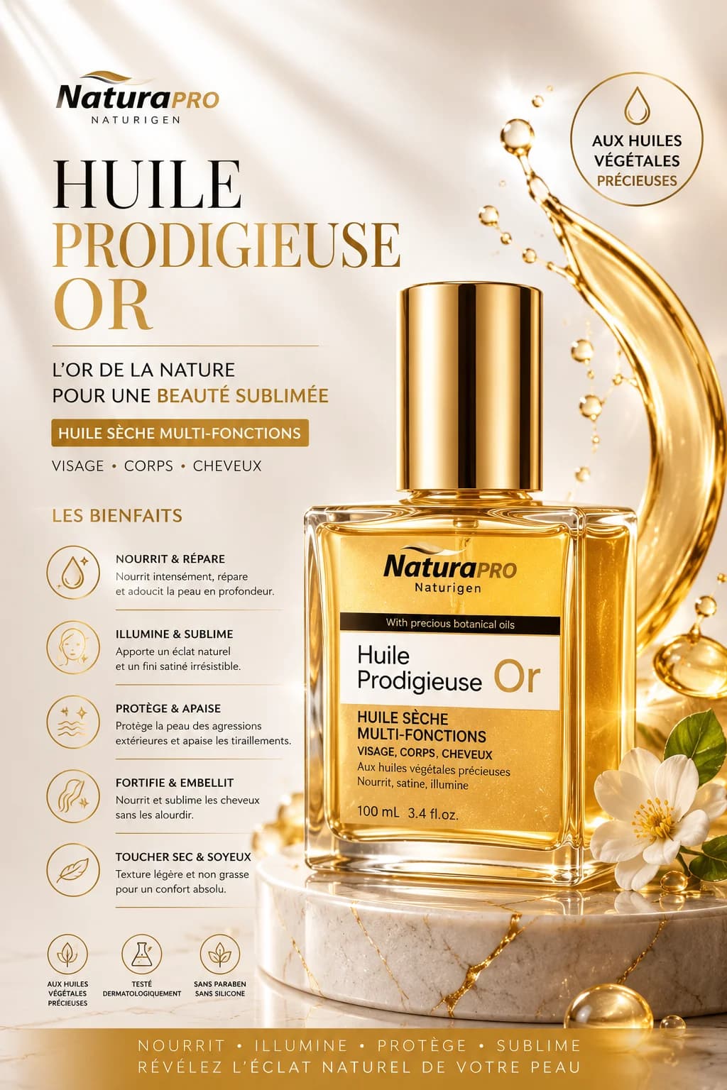 NaturaPRO Naturigen – Huile Prodigieuse Or