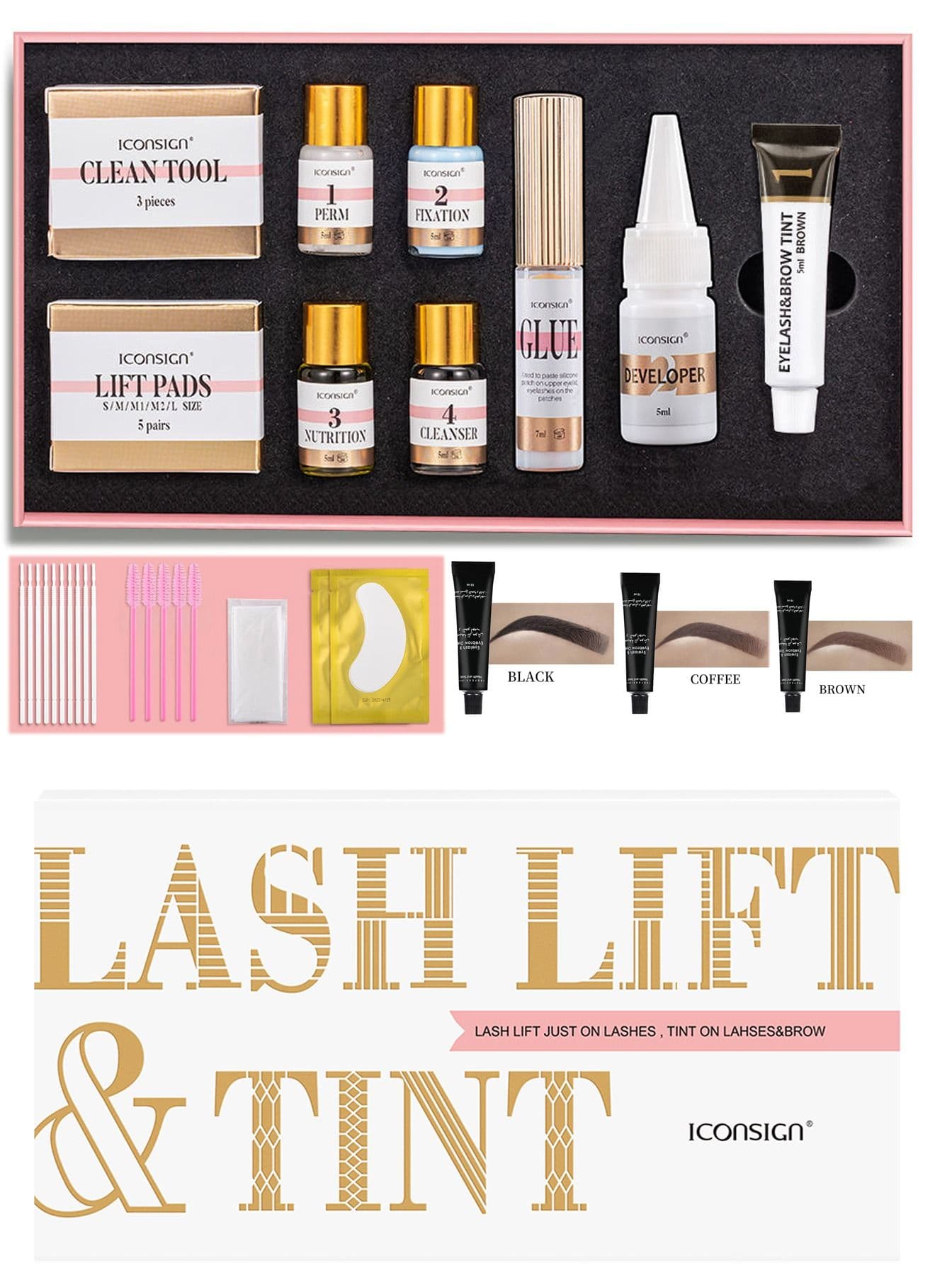 Kit Duo Réhaussement & Teinture de Cils ICONSIGN 2-en-1