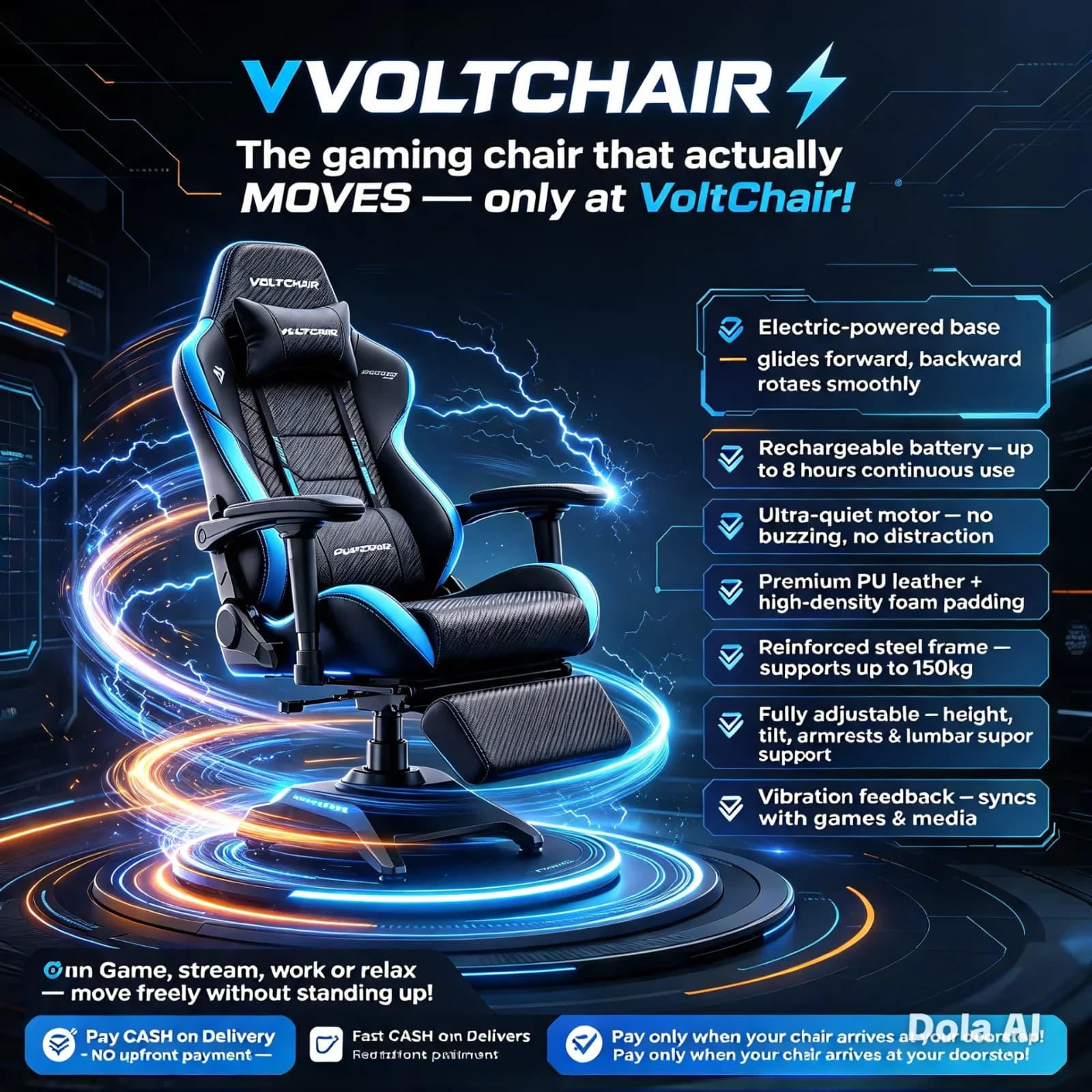 VOLTCHAIR ELECTRIC MOTION GAMING CHAIR