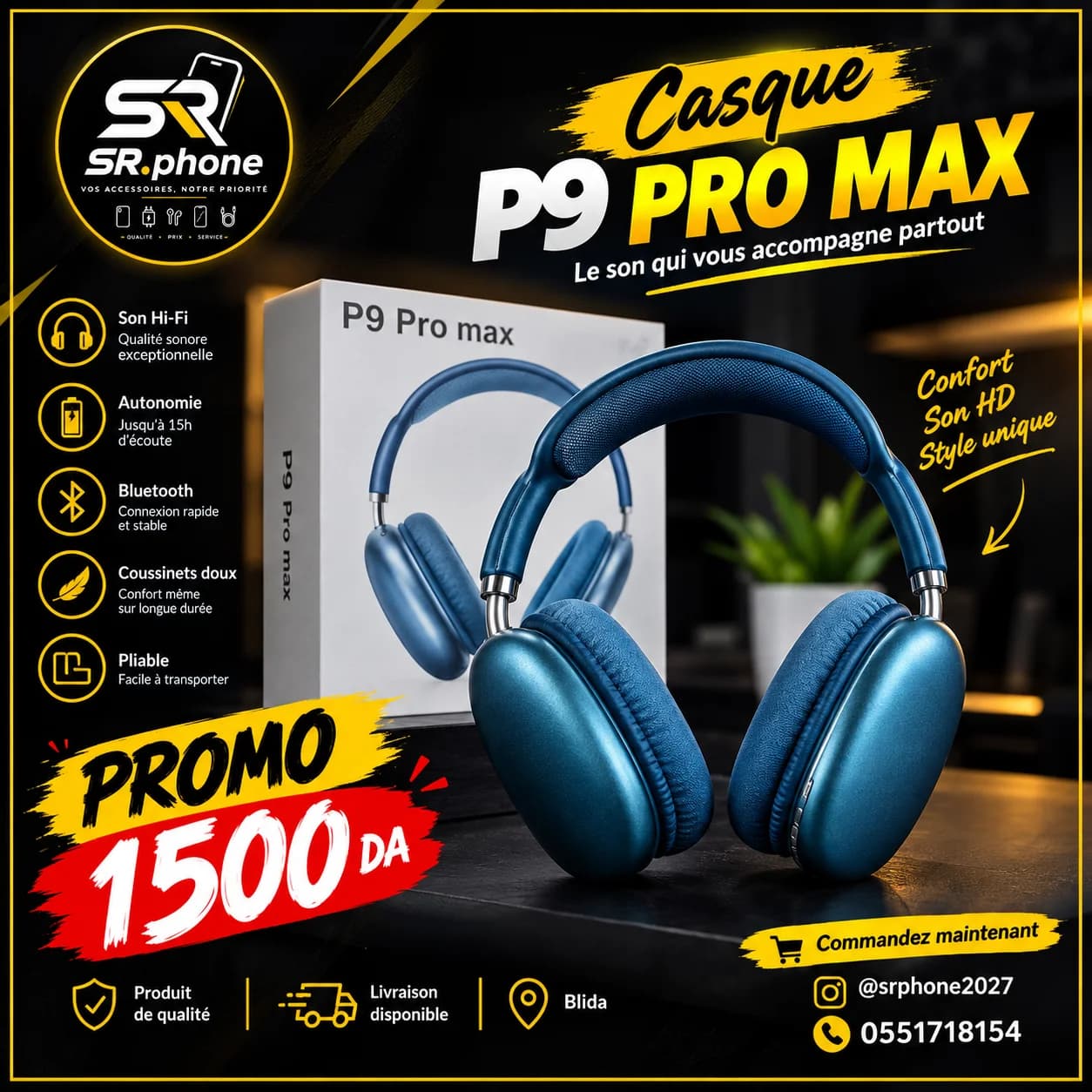 Casque P9 pro max