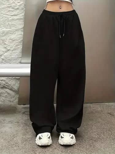 PANTS WIDE OPEN LEG BLACK