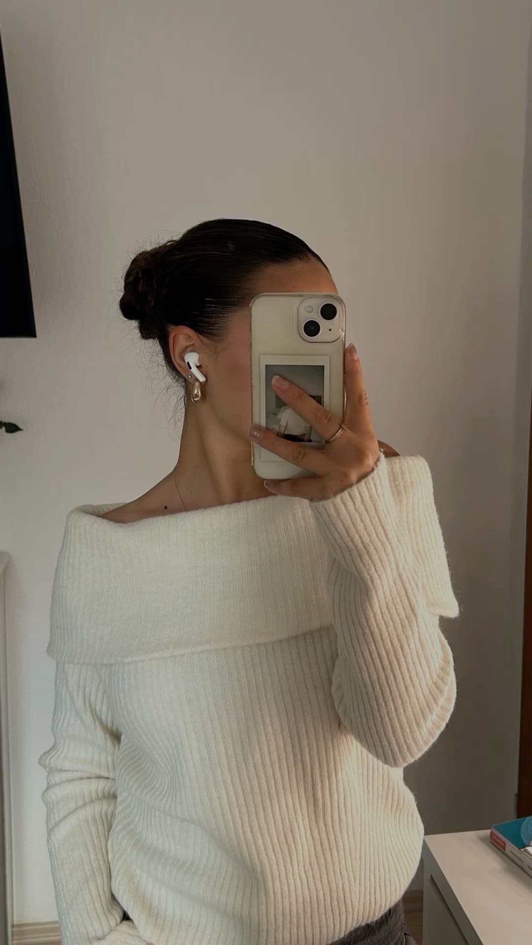 Pull blanc casé