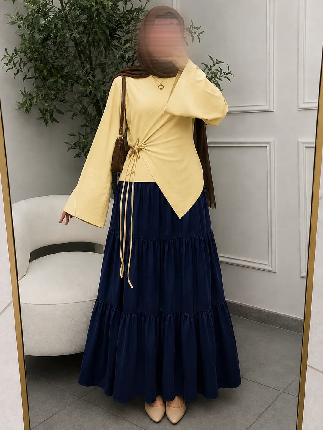 Top asymétrique + Jupe cloche