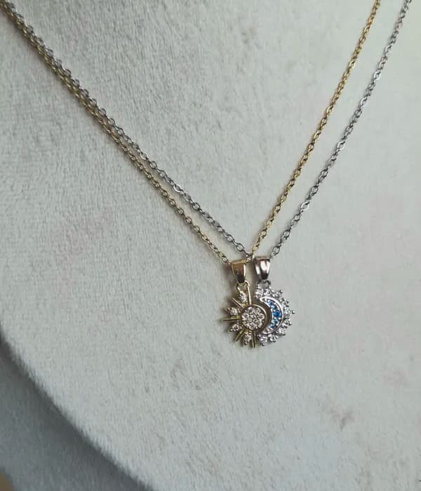 Collier moon and sun