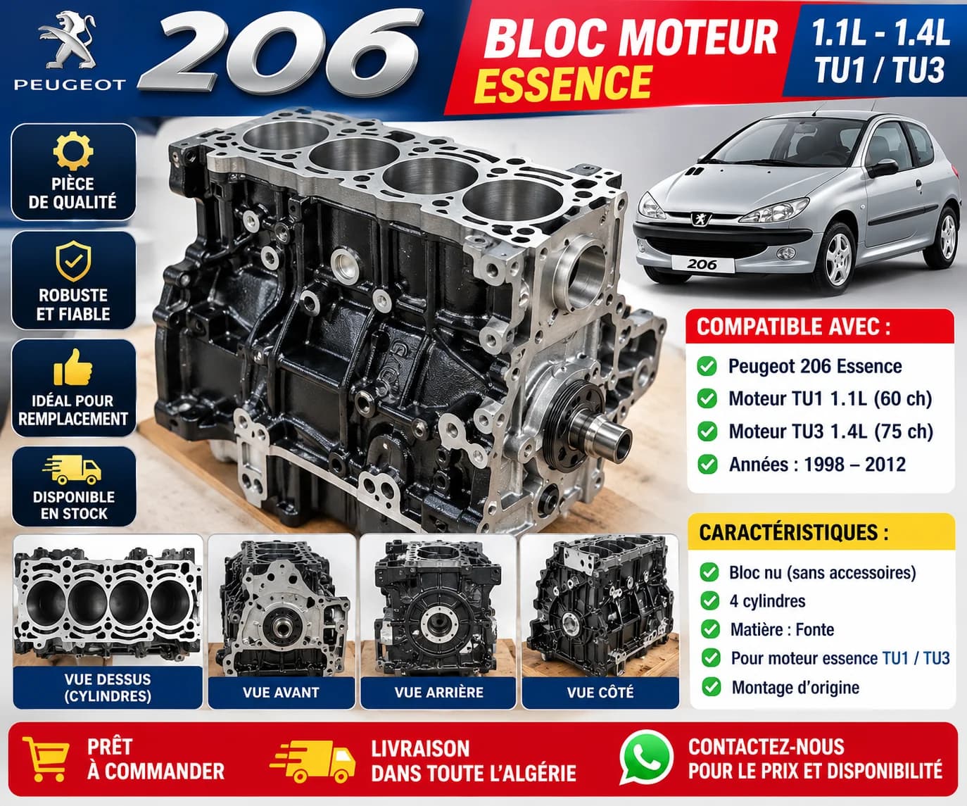 Bloc moteur 206