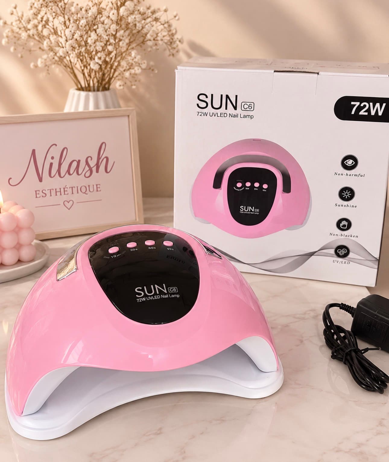Lampe UV/LED SUN C6 72W Rose