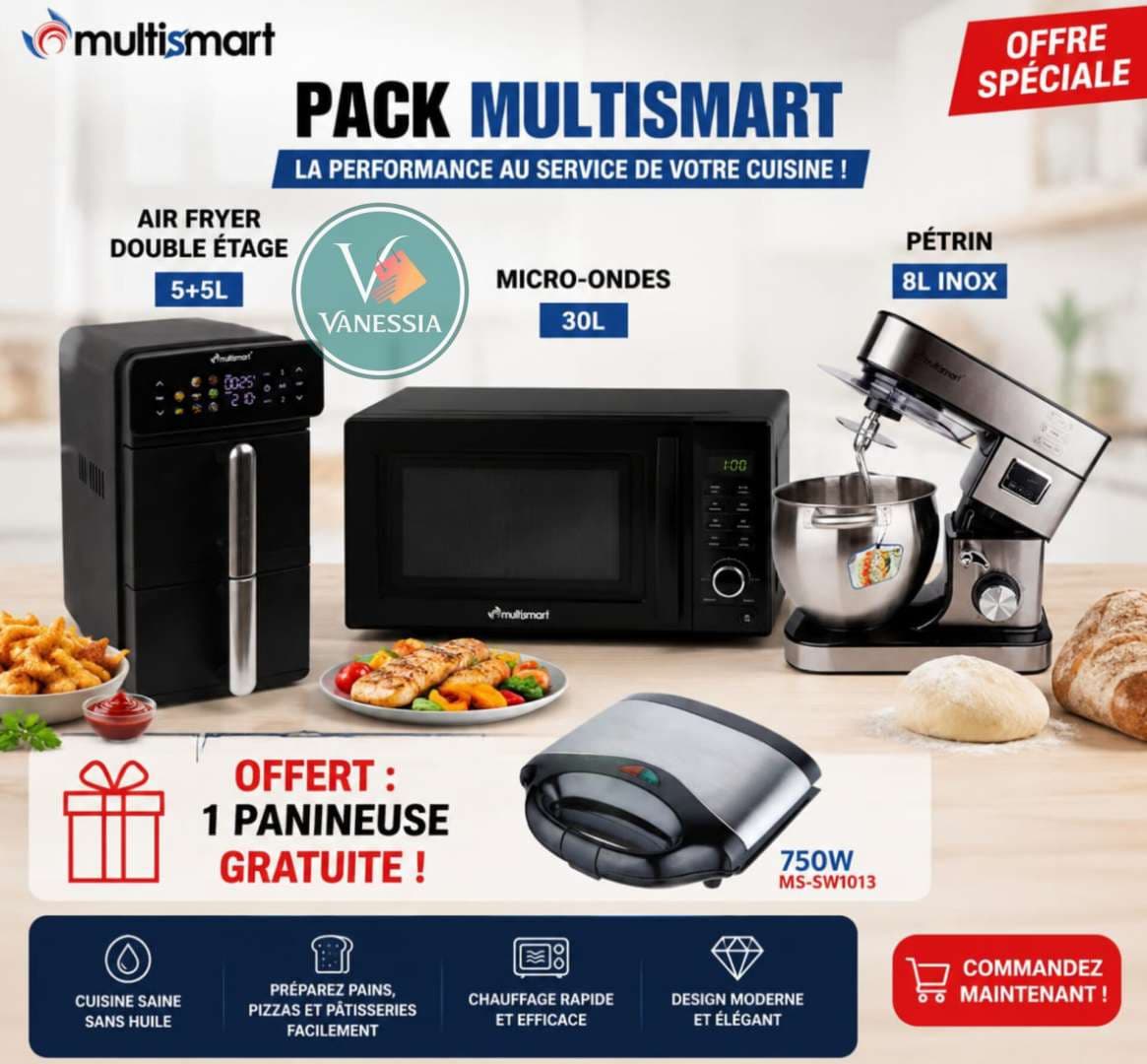 Pack Micro Onde, Pétrin,air Fryer, Panineuse Offres Gratuite Marque Multismart